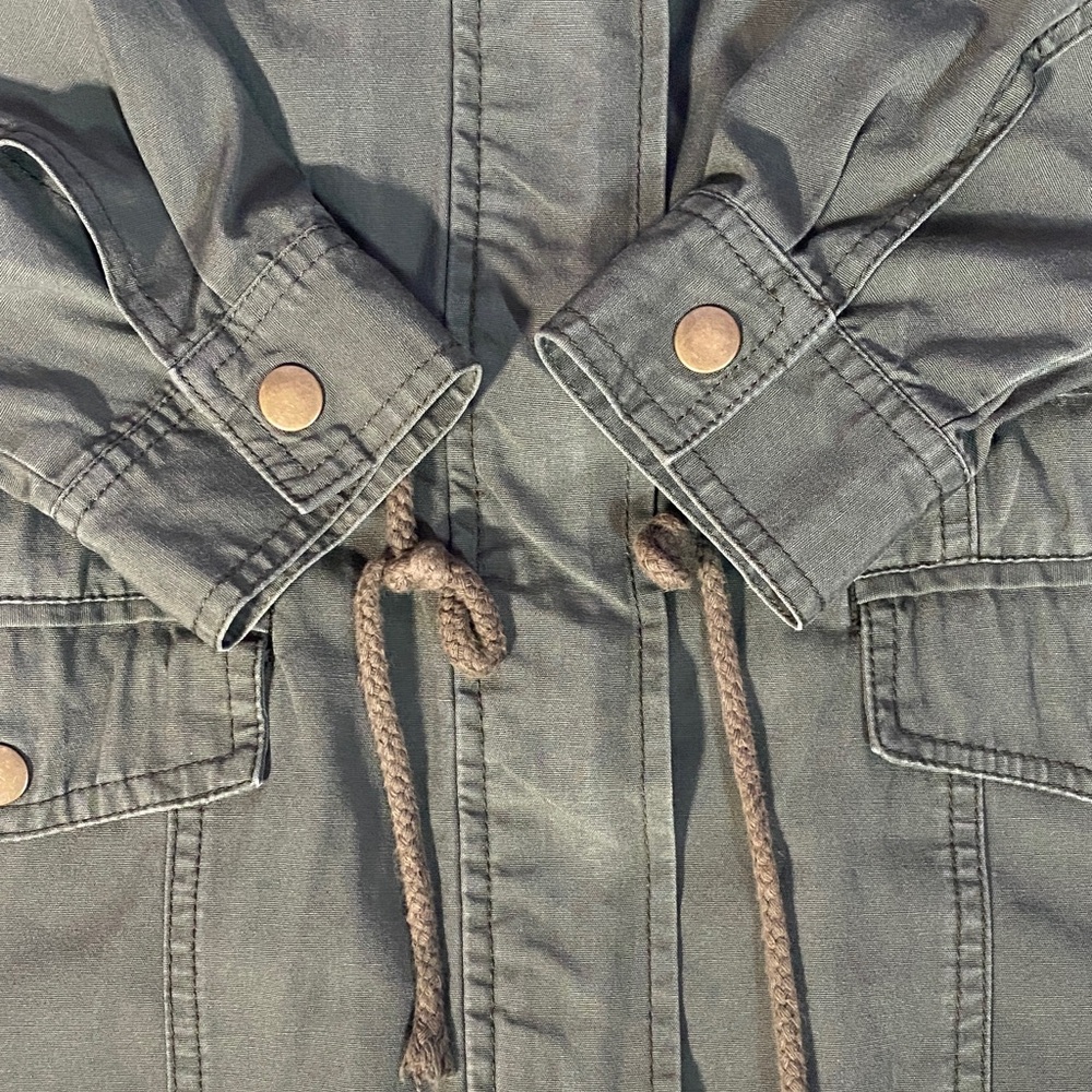 Chocolate Utility Jacket Olive Green Womens S Hooded - Picture 8 of 11